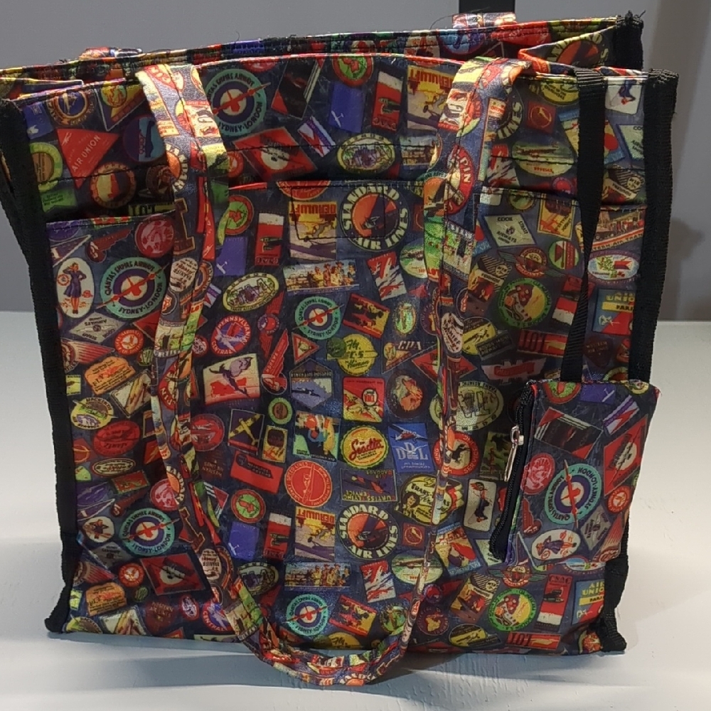 EUC Sydney to Go Colorful Patchwork Print Tote Bag